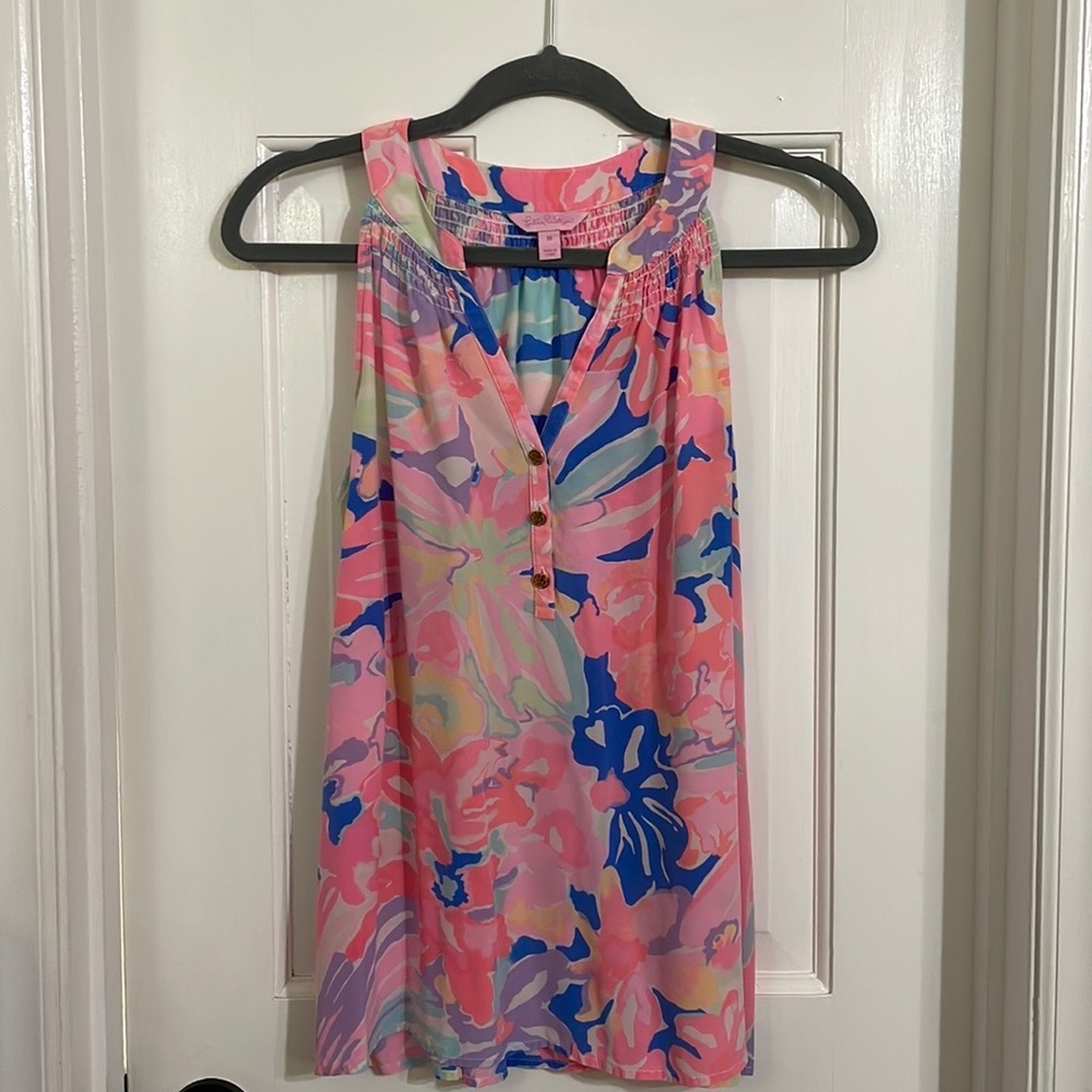 Lilly Pulitzer Pink and Blue Floral Top